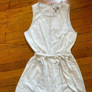 Adorable white playsuit/romper w black stitching